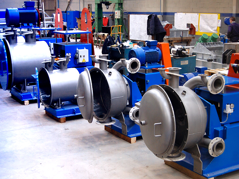 Spare parts – pump and fan units in workshop